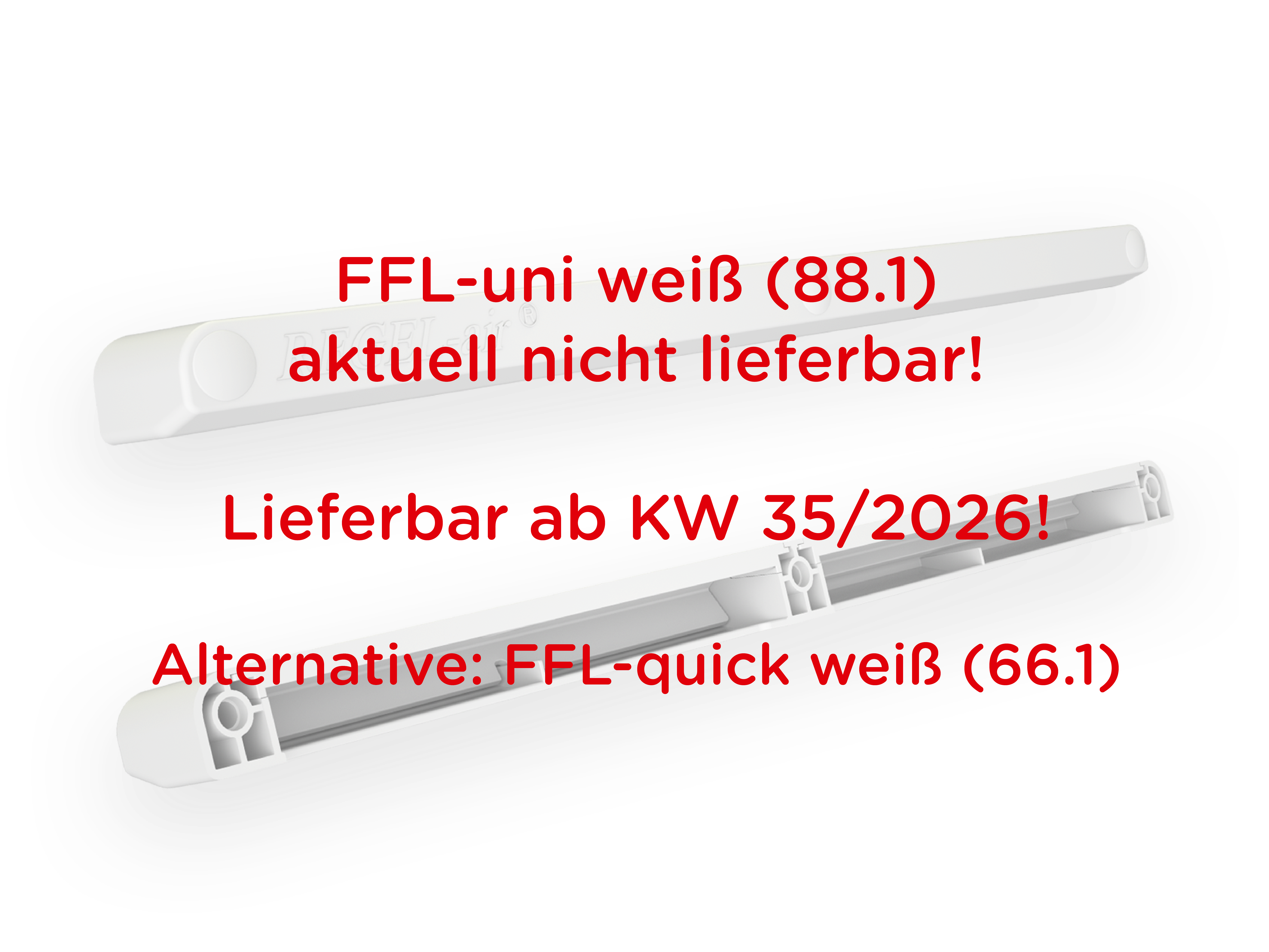 Window rebate vents FFL -uni Type 88 white